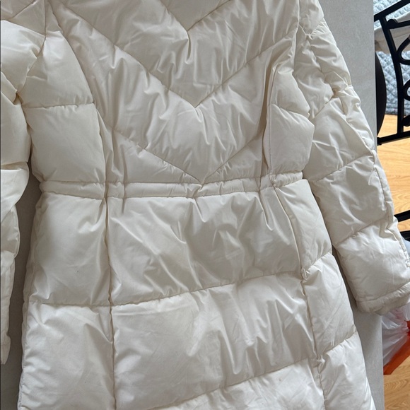 DKNY Cream Hooded Puffer Coat - Picture 14 of 16
